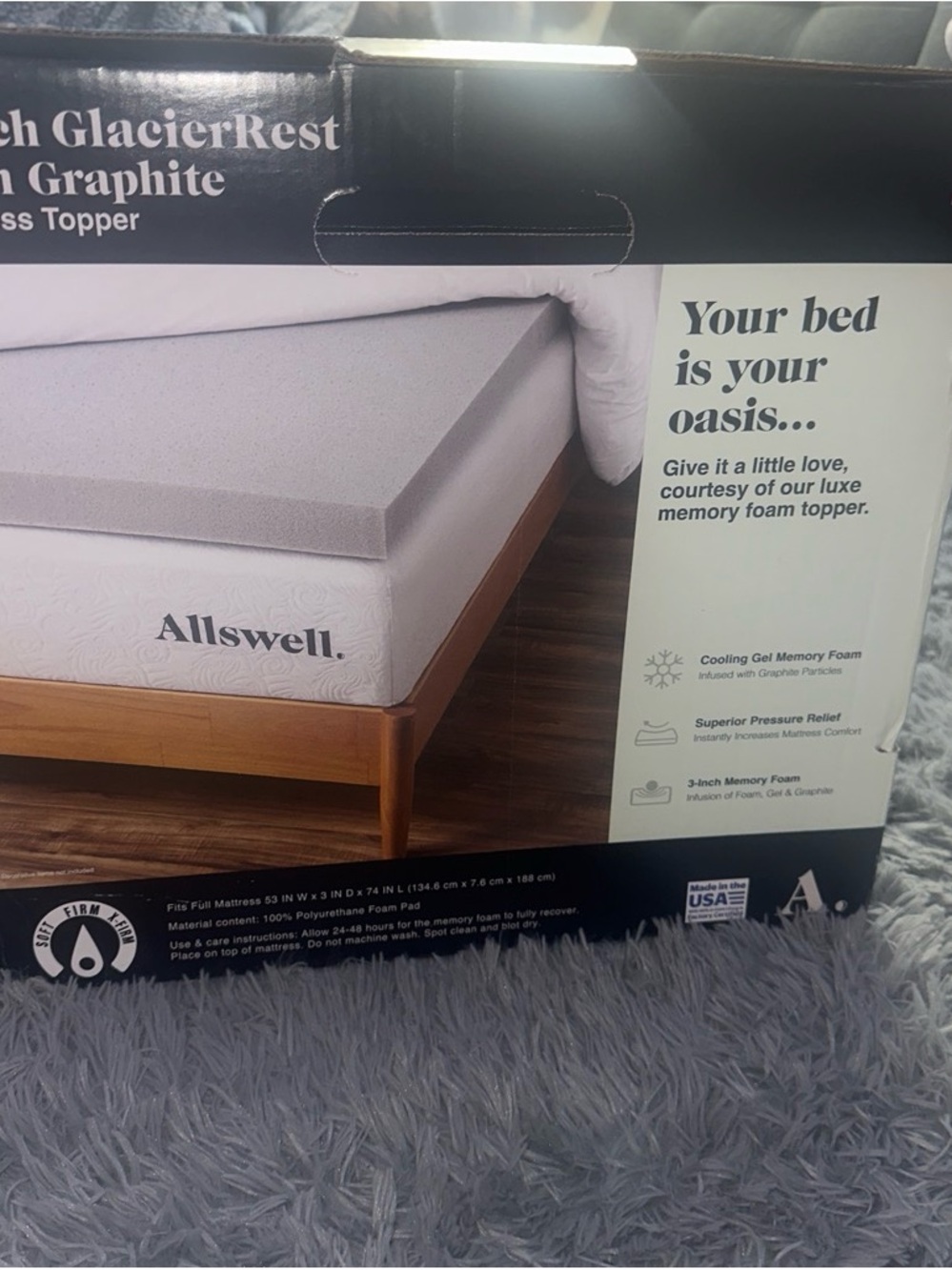 Swell White Memory Foam Mattress Topper - Cooling Gel Comfort